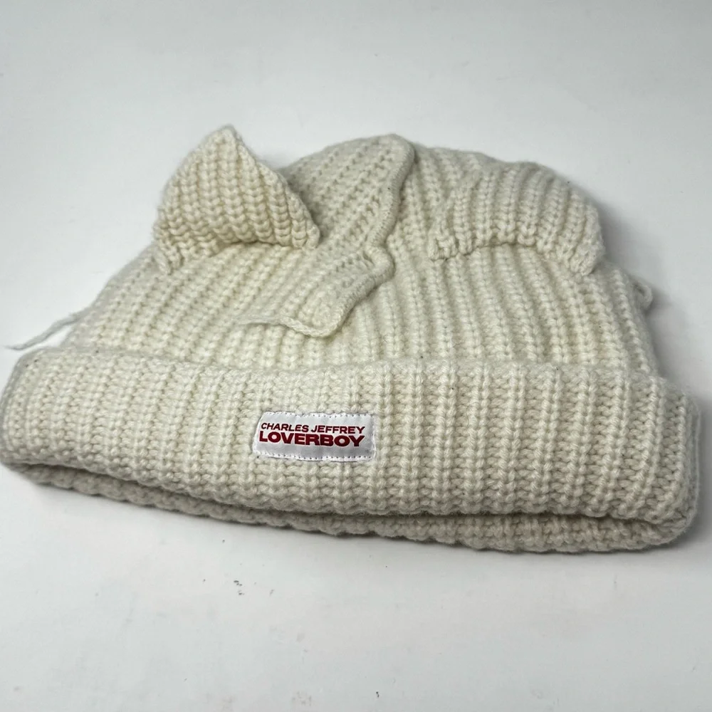Charles Jeffrey Loverboy Chunky Ears Beanie 'Ecru'